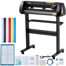 VEVOR 28 Inch Vinyl Cutter Machine, Upgraded Paper Feed Cutting Plotter Bundle, Adjustable Force & Speed Vinyl Printer \w Powerful Stepper Motors