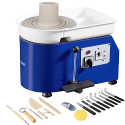 VEVOR 11In Pottery Wheel, Ceramic Wheel Forming Machine, Adjustable 0-300Rpm Speed Handle And Foot Pedal Control, Abs Detachable Basin Sculpting Tool