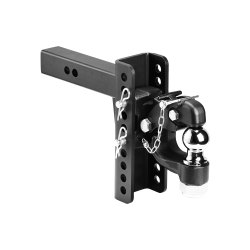 VEVOR 20000Lbs Adjustable Pintle Hook, for 2-Inch Hitch Hook Military Receiver, Combination 2-Inch Hitch Ball, Fit 2.5 to 3-Inch Lunette Ring
