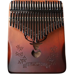 GREEN SCENIC Portable 21-Key Thumb Piano - Hand-Carved Wooden Kalimba \w Musical Notes, Suitable for Children And Adult Beginners, Is An Ideal