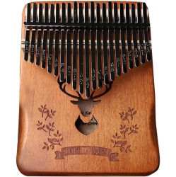 GREEN SCENIC Portable 21-Key Thumb Piano - Hand-Carved Wooden Kalimba \w Musical Notes, Suitable for Children And Adult Beginners, Is An Ideal