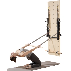 VEVOR Wall Mounted Pilates Reformer Machine, Maple Wood Pilates Springboard, Exercise Equipment \w Resistance Springs, Yoga Fitness Trainer