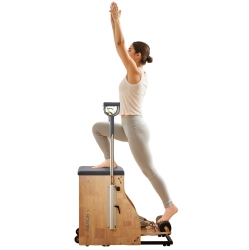 VEVOR Pilates Chair, Split-Pedal Stability Combo Chairs \w Handles, Rubber Wood Frame Yoga Fitness Trainer, Exercise Reformer, Pilates