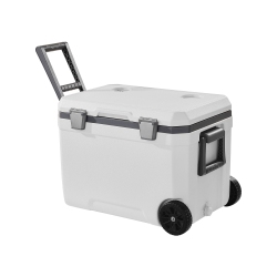 VEVOR 45 Qt Portable Cooler, Wheeled Cooler \w Ice Retention, Heavy-Duty Handles And Cup Holder, Lightweight Rigid Material Insulated Portable