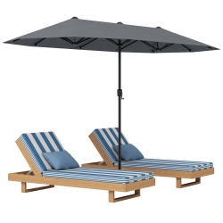 GYMAX 13 Ft Double-Sided Patio Umbrella Outdoor Large Twin Size Umbrella