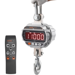 VEVOR 11000 Lbs/5000Kg Digital Crane Scale, Heavy Duty Scale \w Remote Control, Cast Aluminum Case & Led Screen, High Precision for Construction