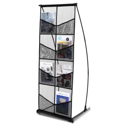 VEVOR 4-Tier Brochure Display Stand, 8 Pockets Mesh Literature Display Holder, Floor Standing Magazine Newspaper Catalog Rack, Lightweight &