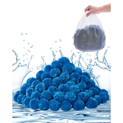 VEVOR 1.5 Lbs Pool Filter Balls for Sand Filter, Filter Balls Replace Pool Filter Sand, Reusable Polyester Fiber Filter Media \w Wash Bag, For