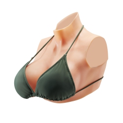 VEVOR Silicone Breastplate, E-Cup High Neckline Fake Breasts for Crossdressers, Realistic Silicone-Filled Fake Boobs Breast Forms for Transgender