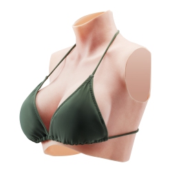 VEVOR Silicone Breastplate, C-Cup High Neckline Fake Breasts for Crossdressers, Realistic Silicone-Filled Fake Boobs Breast Forms for Transgender