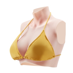 VEVOR Silicone Breastplate, D-Cup High Neckline Fake Breasts for Crossdressers, Realistic Silicone-Filled Fake Boobs Breast Forms for Transgender