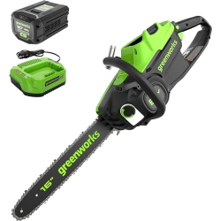 GREENWORKS 80V 16" Brushless Cordless Chainsaw, 2.5Ah Battery And Charger Included
