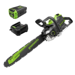 GREENWORKS 60V 20" Cordless Battery 3.2Kw Chainsaw, 8.0Ah Battery & Rapid Charger Included