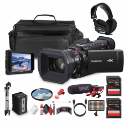 PANASONIC Hc-X1600 Uhd 4K HDMI Lightweight Compact Camcorder With 24X Zoom + Mic - Bundle