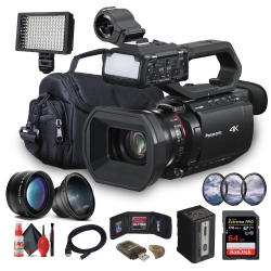PANASONIC Ag-Cx20 4K Professional Compact Camcorder With Rich Connectivity + 64GB Card + More