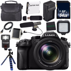 PANASONIC Lumix Dmc-Fz2500 Digital Camera (International Model) + Lithium Ion Battery + Charger + 64GB Memory Card + Tripod