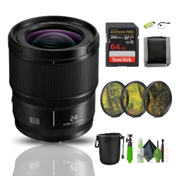 PANASONIC Lumix S Series Camera Lens, 24MM F1.8 L-Mountt Interchangeable Lens for Mirrorless Full Frame Digital Cameras, S-S24