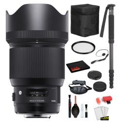 SIGMA 85MM F/1.4 Dg Hsm Art Lens for Nikon F With Bundle Includes: Uv Filter + 70?? Monopod + More