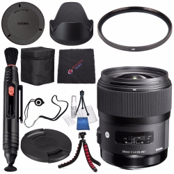 SIGMA 35MM F/1.4 Dg Hsm Art Lens for Nikon Dslr Cameras #340306 + Lens Pen Cleaner + Microfiber Cleaning Cloth + Lens Capkeeper + Flexible Tripod