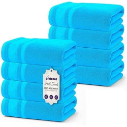 BEDDORA Luxury Bath Towels – 100% Cotton, Oversized 27X54, Extra Soft, Quick Dry & Super Absorbent, Hotel Spa Quality Bathroom Towels (Pack Of 8)