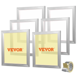 VEVOR 6 Pieces Screen Printing Kit, Aluminum Silk Screen Printing Frames, 18X20Inch Silk Screen Printing Frame \w 160 Count Mesh, High Tension Nylon