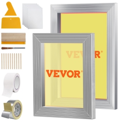 VEVOR 2 Pieces Screen Printing Kit, Aluminum Silk Screen Printing Frames 8X10/10X14In 110 Count Mesh, 2 Tapes And Screen Printing Squeegees And