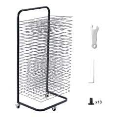 VEVOR 17 X 13 X 39.4 Inch Art Drying Rack, 25 Removable Shelves Paint Drying Rack \w Lockable Wheels, Carbon Steel Painting Drying Rack for Artwork
