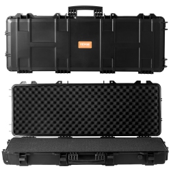 VEVOR 3 Layers Rifle Case, Rifle Hard Case \w Fully-Protective Foams, 42 Inch Lockable Hard Gun Case \w Wheels, Ip67 Waterproof & Crushproof, For