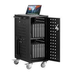 VEVOR 16 Device Charging Cart, Mobile Charging Station, Up to 15.6 In Screen Size, Office And Classroom Mobile Charging Cart, for Chromebook, Tablet