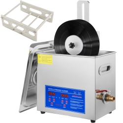 VEVOR 6L 40Khz Ultrasonic Vinyl Record Cleaner Vinyl Ultrasonic Cleaning Machine 304 Stainless Steel Record Ultrasonic Cleaner 6 Records \w Drying