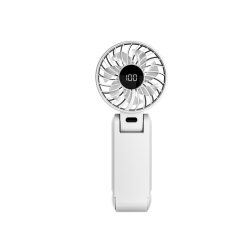 THE WAY Handheld Folding Fan, Portable Neck Hanging Outdoor Small Fan, Digital Display 100-Speed Auxiliary Food Small Fan (Y26 With Hanging Rope)