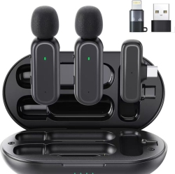 THE WAY Wireless Lavalier Microphone, Built-In Charging Compartment, Intelligent Noise Reduction, Clear Sound Pickup (Type-C Interface Dual