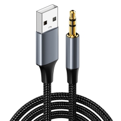 THE WAY USB to 3.5MM Audio Cable, Computer to Headphone Speaker Connection Cable Sound Card Accompaniment Aux Adapter, [USB Male to 3.5 Male Audio
