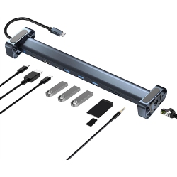 THE WAY 10-In-1 Type-C Expansion Dock, 3.0 Hub for Apple Laptop USB Extender, \w 4K HDMI, USB-C, 3 USB 3.0, Sd/tf Card Reader, Audio, 100W Pd, Rj45