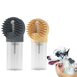 THE WAY Pet Bath Brush, Multifunctional Foam Bath All-In-One Silicone Bath Brush, Cat And Dog Cleaning Artifact Massage Brush (Beige)