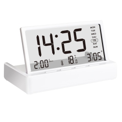 THE WAY New Lcd Folding Alarm Clock Desktop Multi-Function Temperature Large Screen Display Simple Transparent Electronic Clock \w Transparent