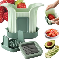 MYACUC Strawberry Slicer With Base, Stainless Steel Fruit And Vegetable Slicer for Tomatoes, Grapes, Eggs, Parsley