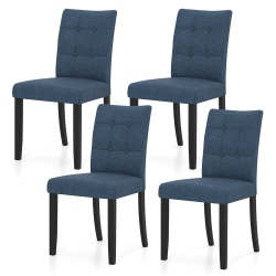 GYMAX 4PCs Tufted Dining Chairs Upholstered Kitchen Armless Side Chairs W/padded Seat