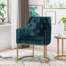 STREAMDALE FURNITURE Modern Glam Velvet Accent Chair With Accents In Gold
