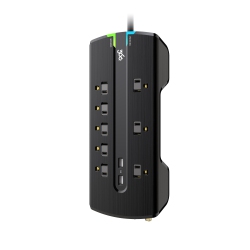 360 Electrical Director 3.4 8-Outlet Surge Strip With USB Ports, Coax & Rj11/rj45 And 6-Ft Cord - In Black