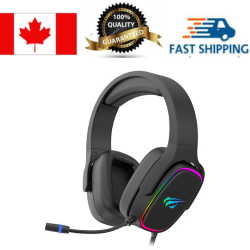 HAVIT H2029U USB7.1 Super 50MM Unit Speaker, 3D Surround Stereo Sound, Led Lighting Professional Gaming Headset_Black