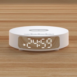 THE WAY Bluetooth Speaker Alarm Clock, Digital, Modern Wireless Charger, Led Display, Music Gift, 15W Wireless Charging Alarm Clock, Suitable For