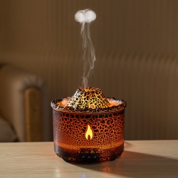 THE WAY Flame Air Humidifier, Volcano Aromatherapy 360Ml Ultrasonic Essential Oil Diffuser | 3D Dual Mode Silent Aromatherapy Humidifier | Cold