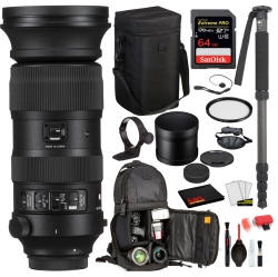 SIGMA 60-600MM F/4.5-6.3 Dg Os Hsm Sports Lens for Nikon F With Bundle: Sandisk Extreme Pro 64GB Sd Card + More
