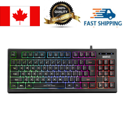 MARVO K607 Wired 87 Key, 3-Color Led Backlight, Full Anti Ghosting, Compact Design Tkl Layout Membrane Gaming Keyboard_Black