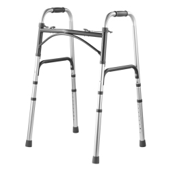 VEVOR 2-Button Folding Walker, \w 8-Level Adjustable Height And Durable Handles, Lightweight Aluminum Mobility Walker Aid for Elderly Handicapped