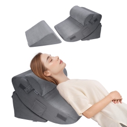 VEVOR 4 PCs Wedge Pillow for Sleeping, Adjustable Orthopedic Bed Wedge Set, Support Leg Neck Shoulder, Post Surgery Pillow for Back Pain, Acid