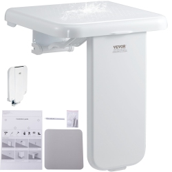 VEVOR 15.7" X 16.7" Folding Abs Shower Seat, Wall Mounted Fold Up Shower Bench \w 440 Lbs Load Capacity, Space Saving Fold Down Shower Chair For