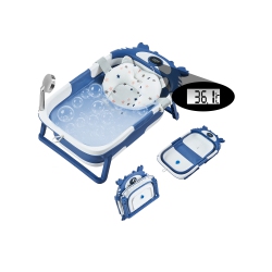 VEVOR 5 Gal Baby Bathtub, Collapsible Baby Bath Tub \w Thermometer And Soft Cushion, Durable & Portable Bathtub \w Showerhead Holder & Drainage Hole
