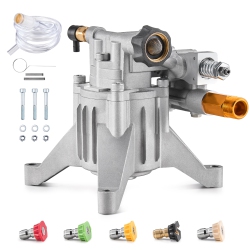 VEVOR 3300 Psi, 3.0Gpm, Pressure Washer Pump, 7/8" Shaft Vertical, Replacement Power Washer Pumps Kit \w 5 Nozzles, Hardware And Siphon Tube